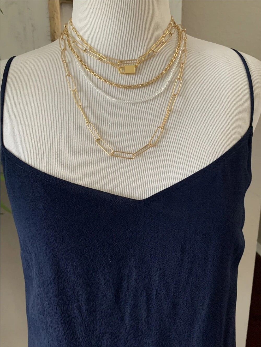 Navy Spaghetti Strap Slip Dress - Women's - Picture 2 of 5